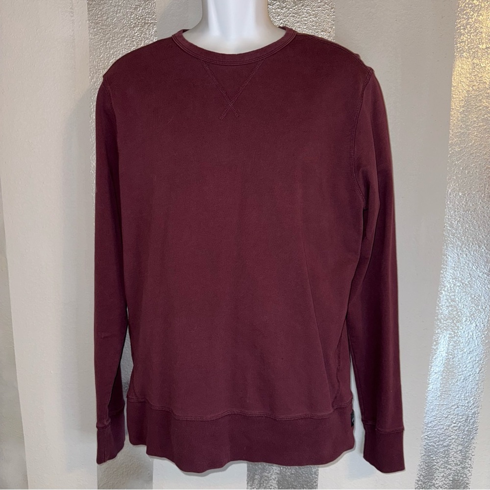 Men's Burgundy Long Sleeve Crew Neck The Good Man‎ Brand Large Casual